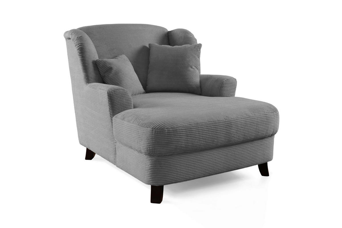 XXL-SESSEL Cord Grau    - Dunkelbraun/Grau, KONVENTIONELL, Holz/Textil (109/104/145cm) - Sit & More