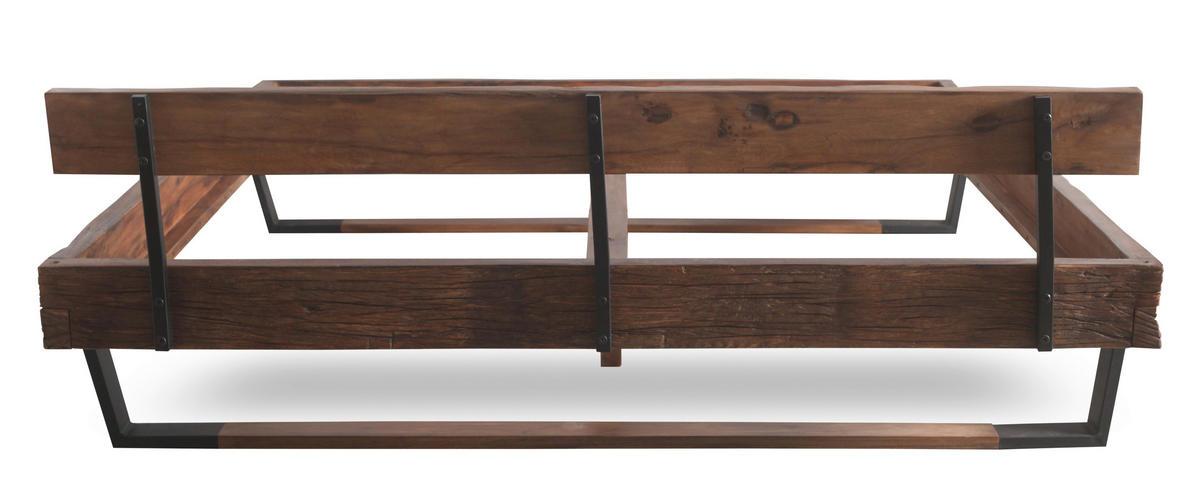 BALKENBETT 180/200 cm  in Braun, Schwarz   - Schwarz/Braun, MODERN, Holz/Metall (180/200cm) - MID.YOU