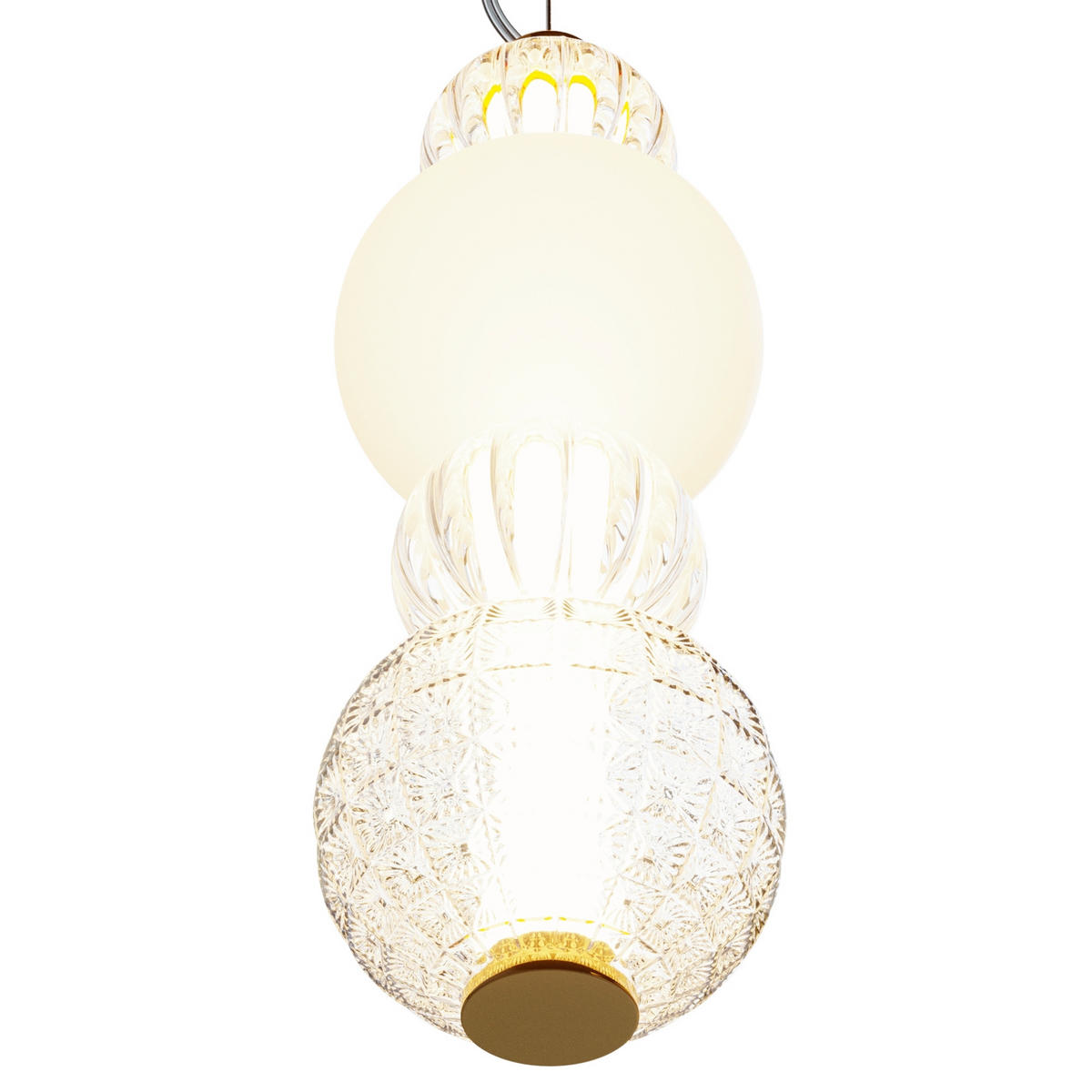 PENDELLAMPA Pendant 14.7/45 cm  - guldfärgad/transparent, Trend, metall/glas (14.7/45cm) - MAYTONI