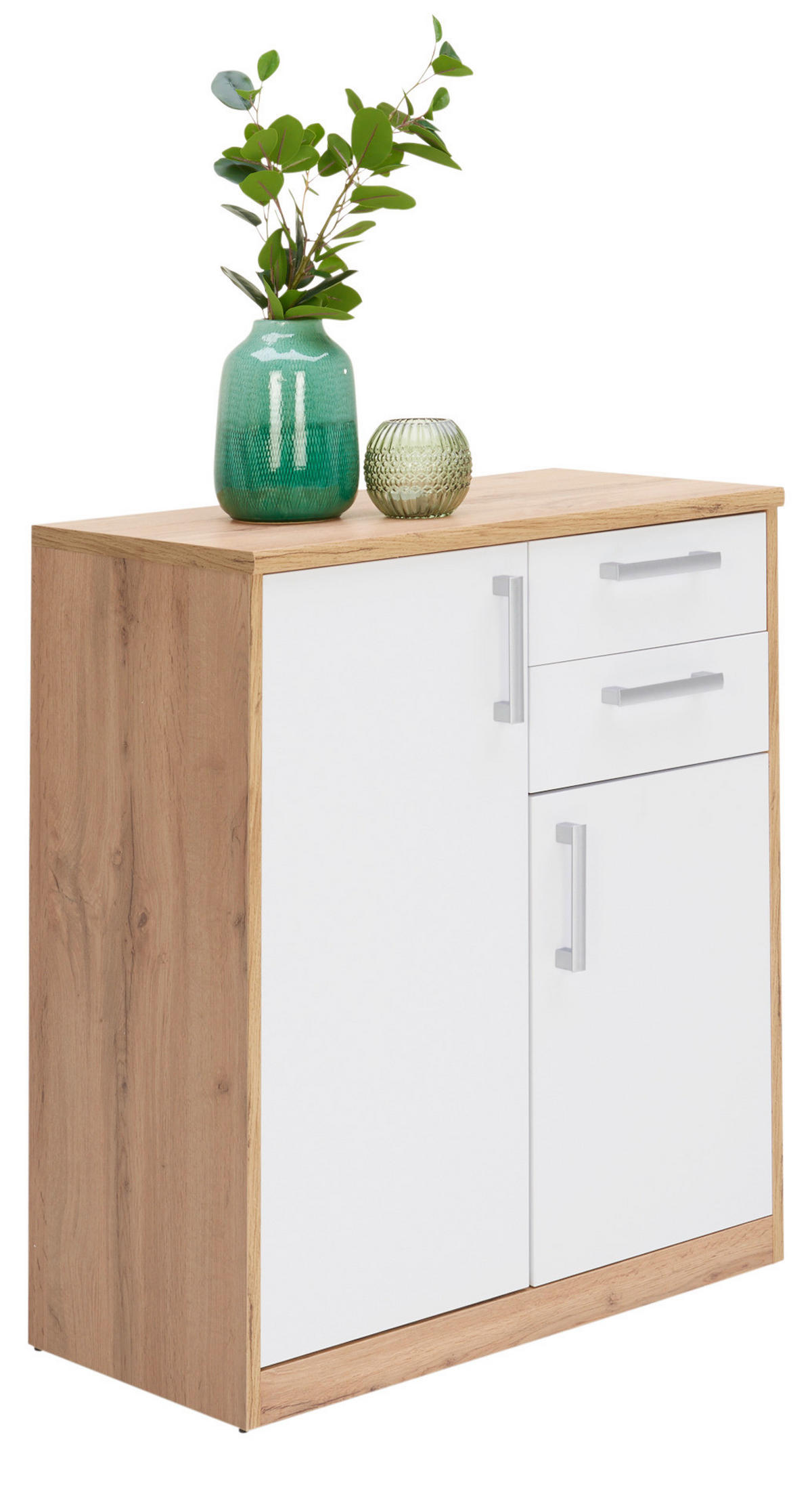 KOMMODE  in 72/84/36 cm  - Silberfarben/Eiche Wotan, KONVENTIONELL, Holzwerkstoff/Kunststoff (72/84/36cm) - Xora