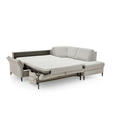 ECKSOFA  in Webstoff Ecru  - Ecru/Schwarz, KONVENTIONELL, Textil/Metall (277/201cm) - Dieter Knoll