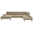 WOHNLANDSCHAFT in Webstoff Beige  - Beige/Schwarz, Design, Textil/Metall (157/354/208cm) - Dieter Knoll