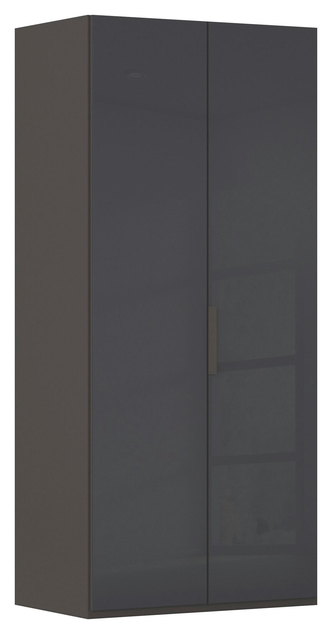 DREHTÜRENSCHRANK 101/223/61 cm,  in Graphitfarben, 2-türig  - Graphitfarben, Basics, Glas/Holzwerkstoff (101/223/61cm) - Novel