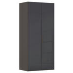 DREHTÜRENSCHRANK 101/223/61 cm,  in Graphitfarben, 2-türig  - Graphitfarben, Basics, Glas/Holzwerkstoff (101/223/61cm) - Novel