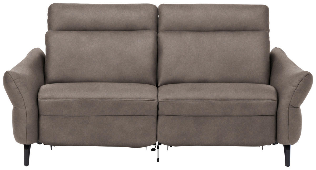 2-SITZER-SOFA in Leder Graubraun  - Anthrazit/Graubraun, Design, Leder/Metall (187/92/97cm) - Himolla Komfortklass
