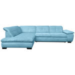 ECKSOFA in Cord Blau  - Blau/Schwarz, Design, Textil/Metall (242/313cm) - Xora