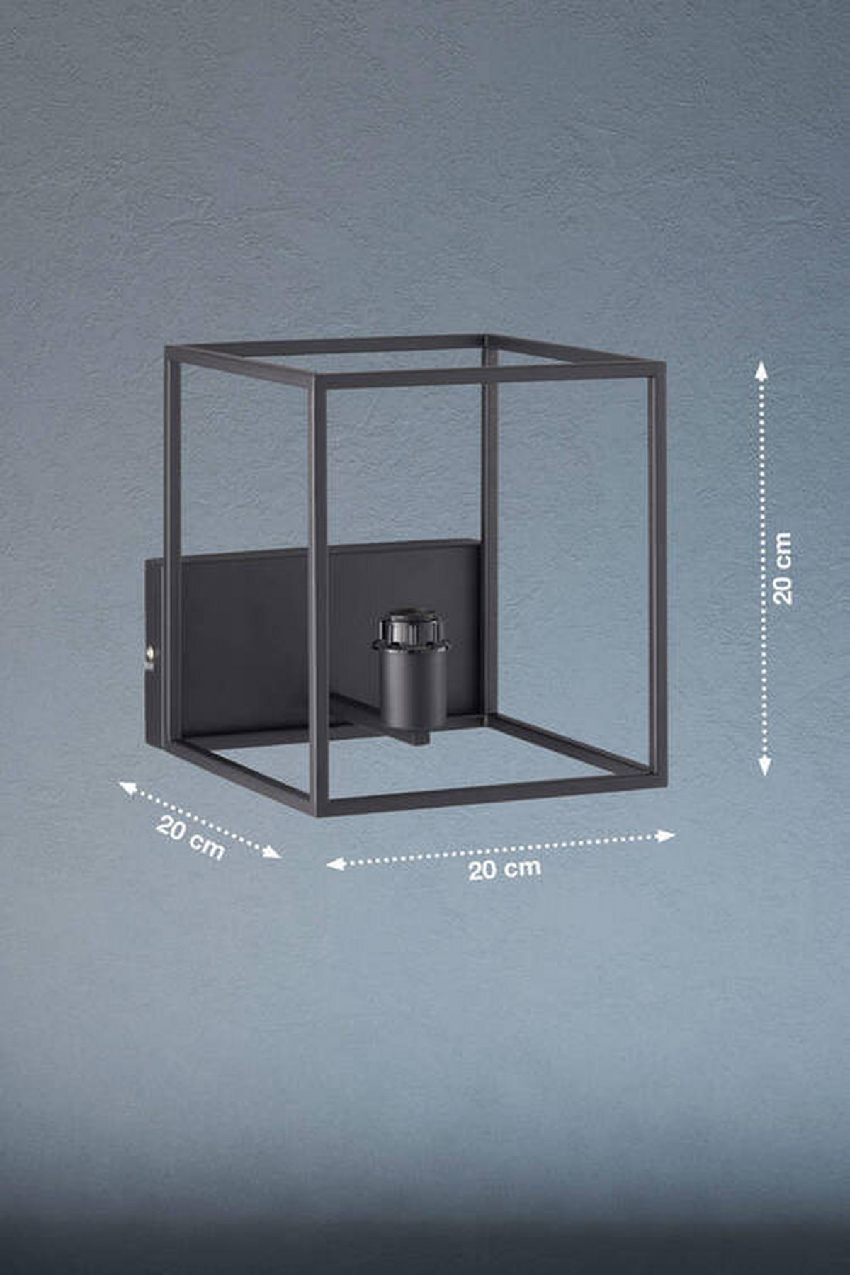 VÄGGLAMPA Modular S 20/20/20 cm   - svart, Basics, metall (20/20/20cm) - Fischer & Honsel