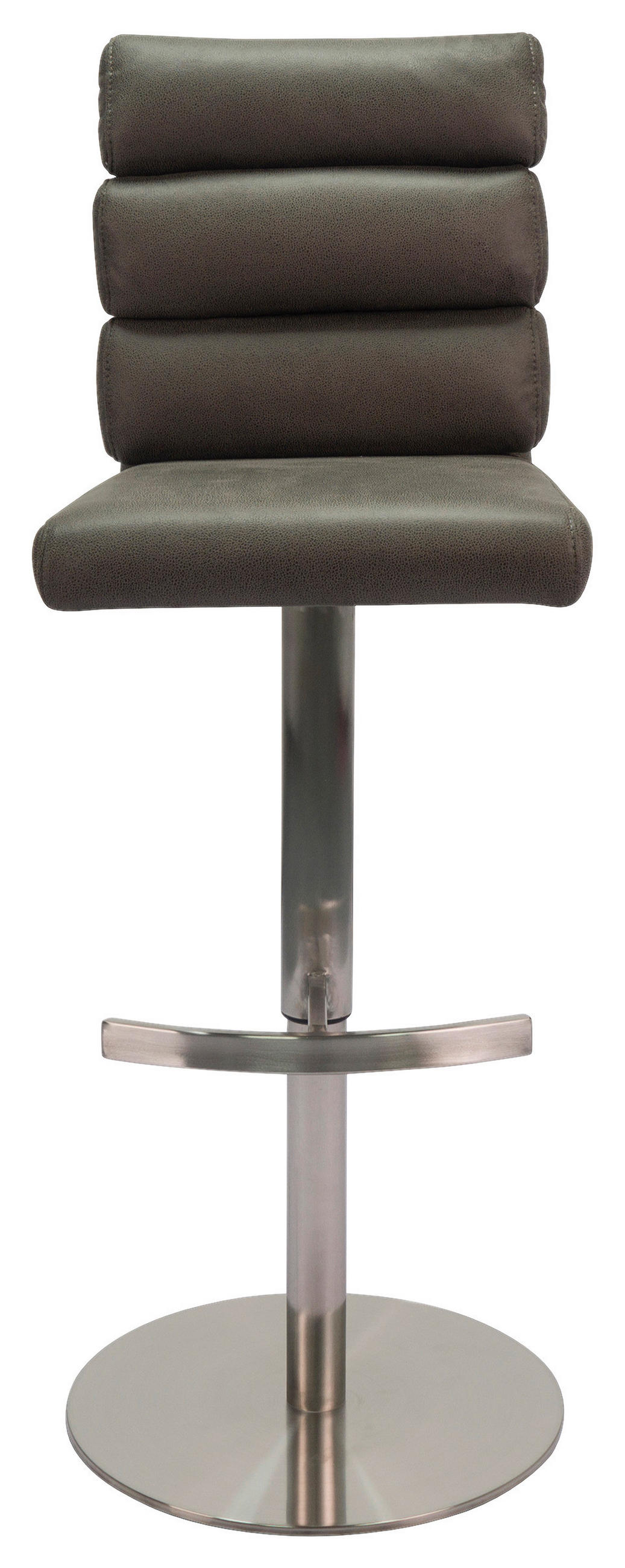 BARHOCKER in Metall, Textil Grau, Edelstahlfarben  - Edelstahlfarben/Grau, Design, Textil/Metall (42/90-117/58,5cm) - Novel