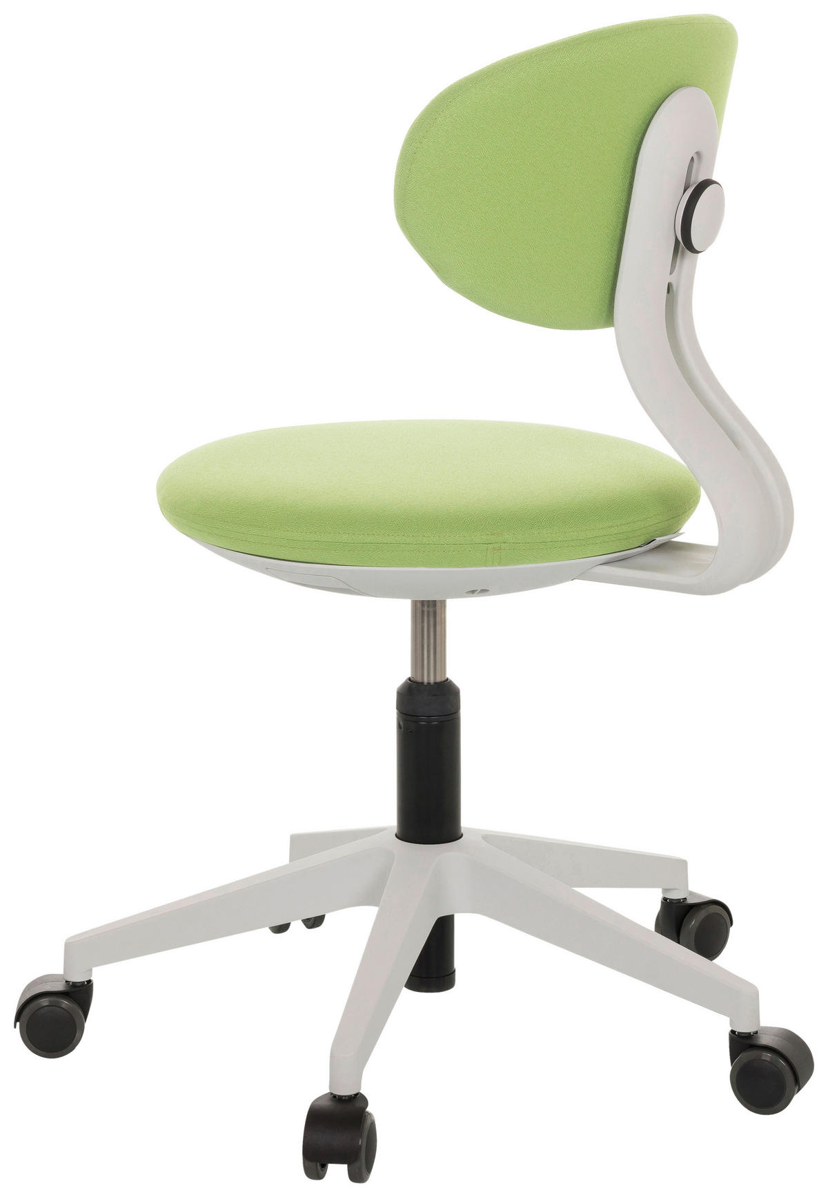 OTOČNÁ ŽIDLE PRO MLÁDEŽ, zelená - bílá/šedá, Basics, textil/plast (42/66-87/52cm) - MID.YOU