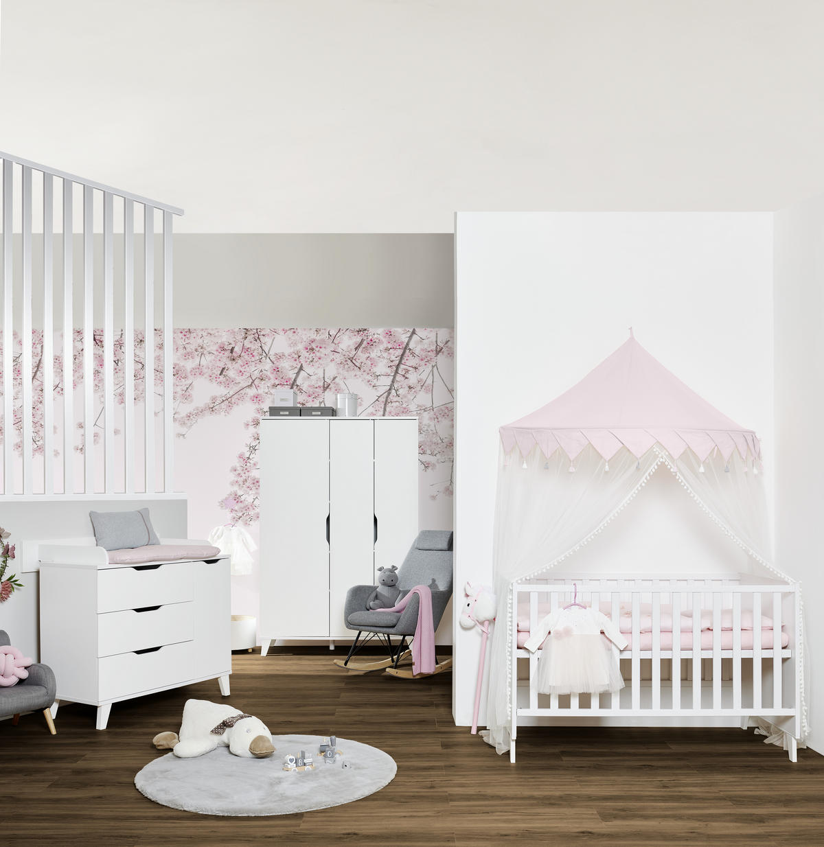 STENSKI REGAL bela  - bela, Trend, leseni material/les (94,7/20,00/19,6cm) - My Baby Lou