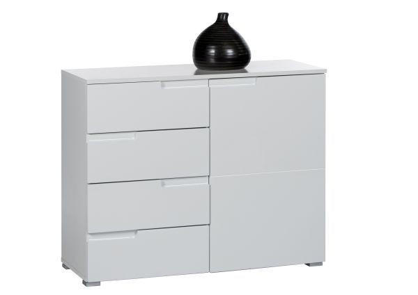 KOMODA 100/80/40 cm bijela - bijela/srebrne boje, Design, drvni materijal/plastika (100/80/40cm) - Xora
