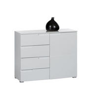KOMODA  100/80/40 cm  bela  - bela/srebrna, Dizajnerski, pločasti materijal/plastika (100/80/40cm) - Xora