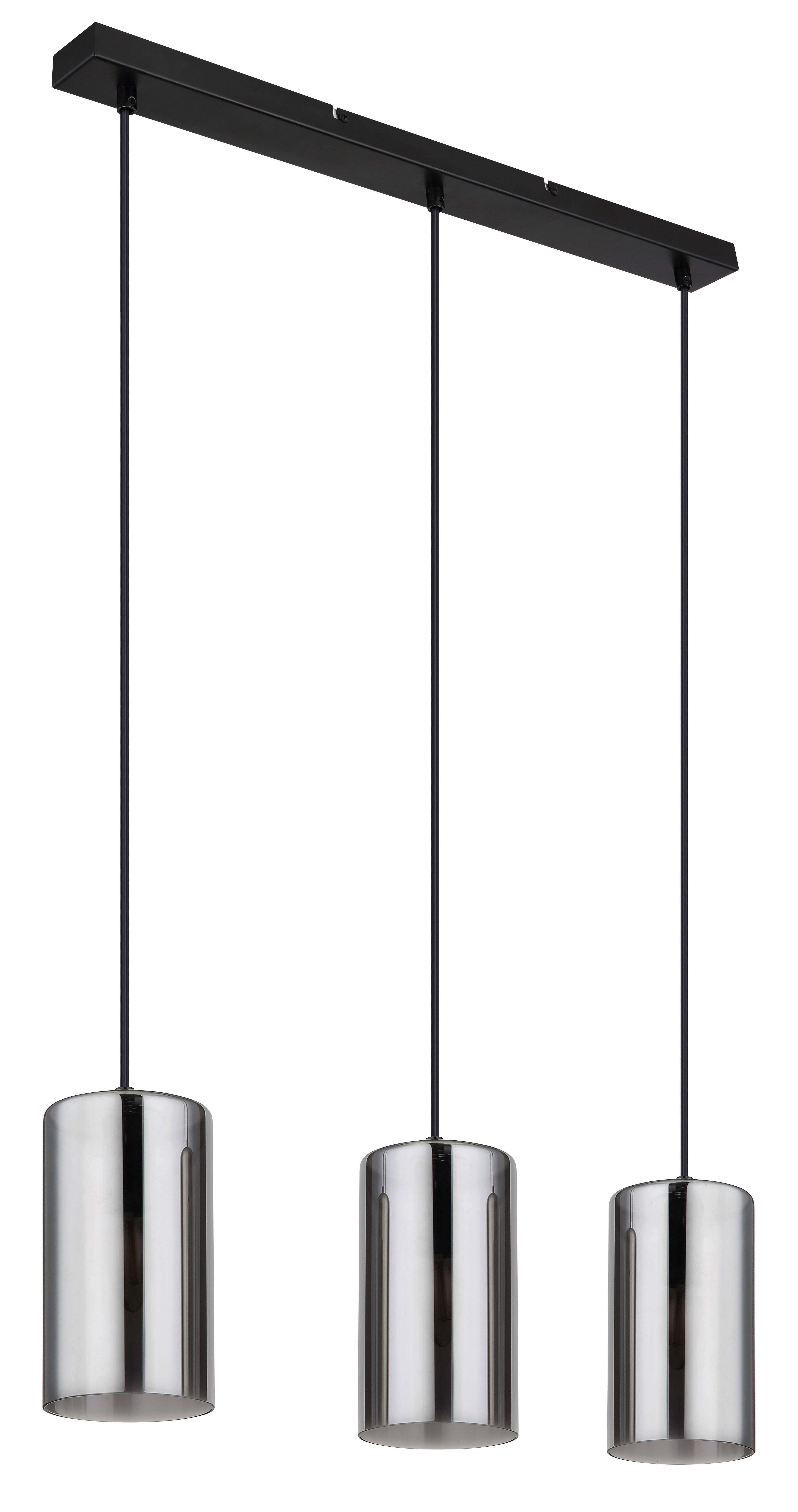 HÄNGELEUCHTE 63/11/120 cm   - Schwarz, Basics, Glas/Metall (63/11/120cm) - Globo
