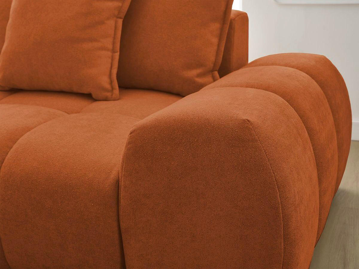 ECKSCHLAFSOFA EVEREST  mit Rücken echt, Armteil links, Armteil rechts Struktur Orange  - Schwarz/Orange, MODERN, Kunststoff/Textil (180/318cm) - Livetastic