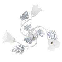 DECKENLEUCHTE  60/20 cm    - Silberfarben/Weiß, KONVENTIONELL, Glas/Metall (60/20cm)