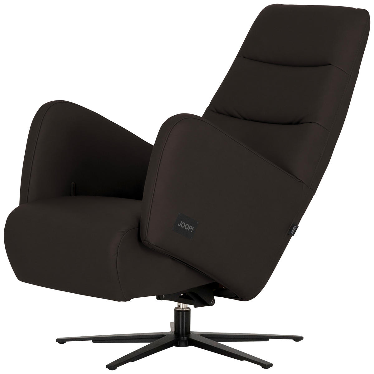 RELAXSESSEL Leder Schwarzbraun  - Schwarzbraun/Schwarz, Modern, Leder/Metall (66/110/83cm) - Joop!