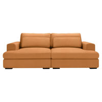 BIGSOFA in Cord Rostfarben  - Rostfarben/Schwarz, Design, Textil (223/80/158cm) - Lomoco