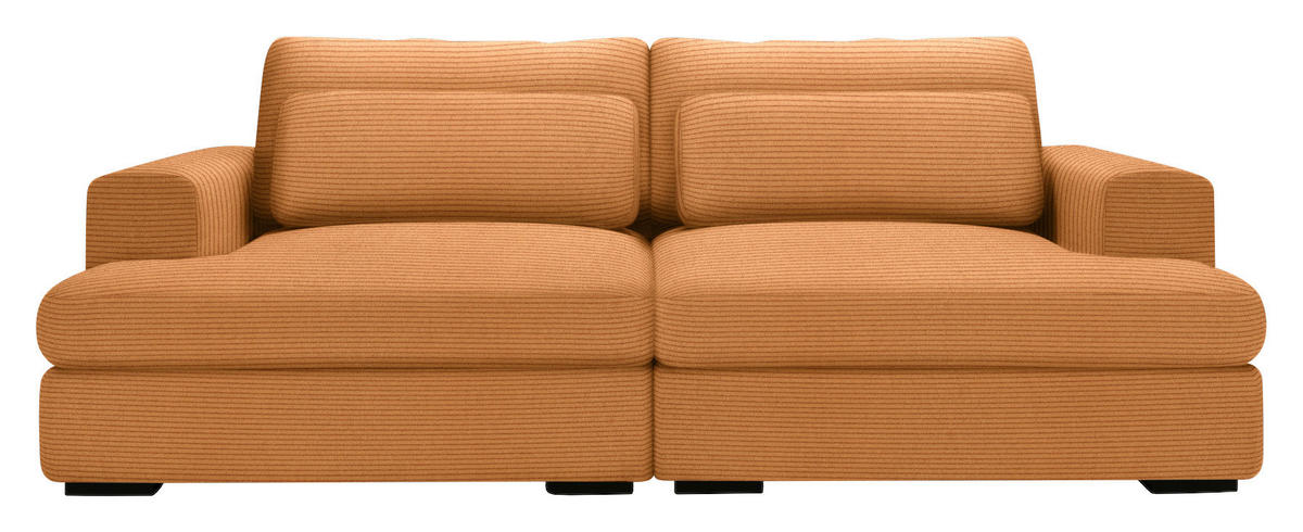 BIGSOFA in Cord Rostfarben  - Rostfarben/Schwarz, Design, Textil (223/80/158cm) - Lomoco