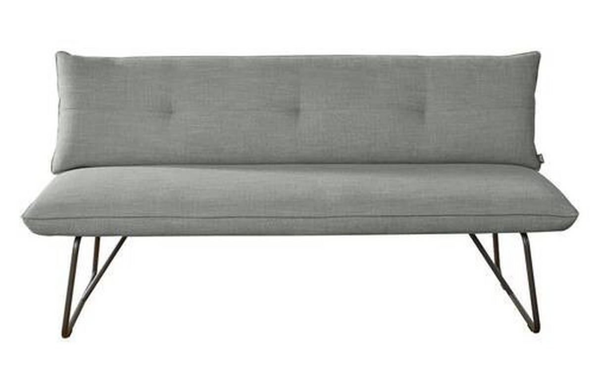 SITZBANK 180/90/70 cm Struktur Grau Metall  - Schwarz/Grau, Design, Textil/Metall (180/90/70cm) - Dieter Knoll