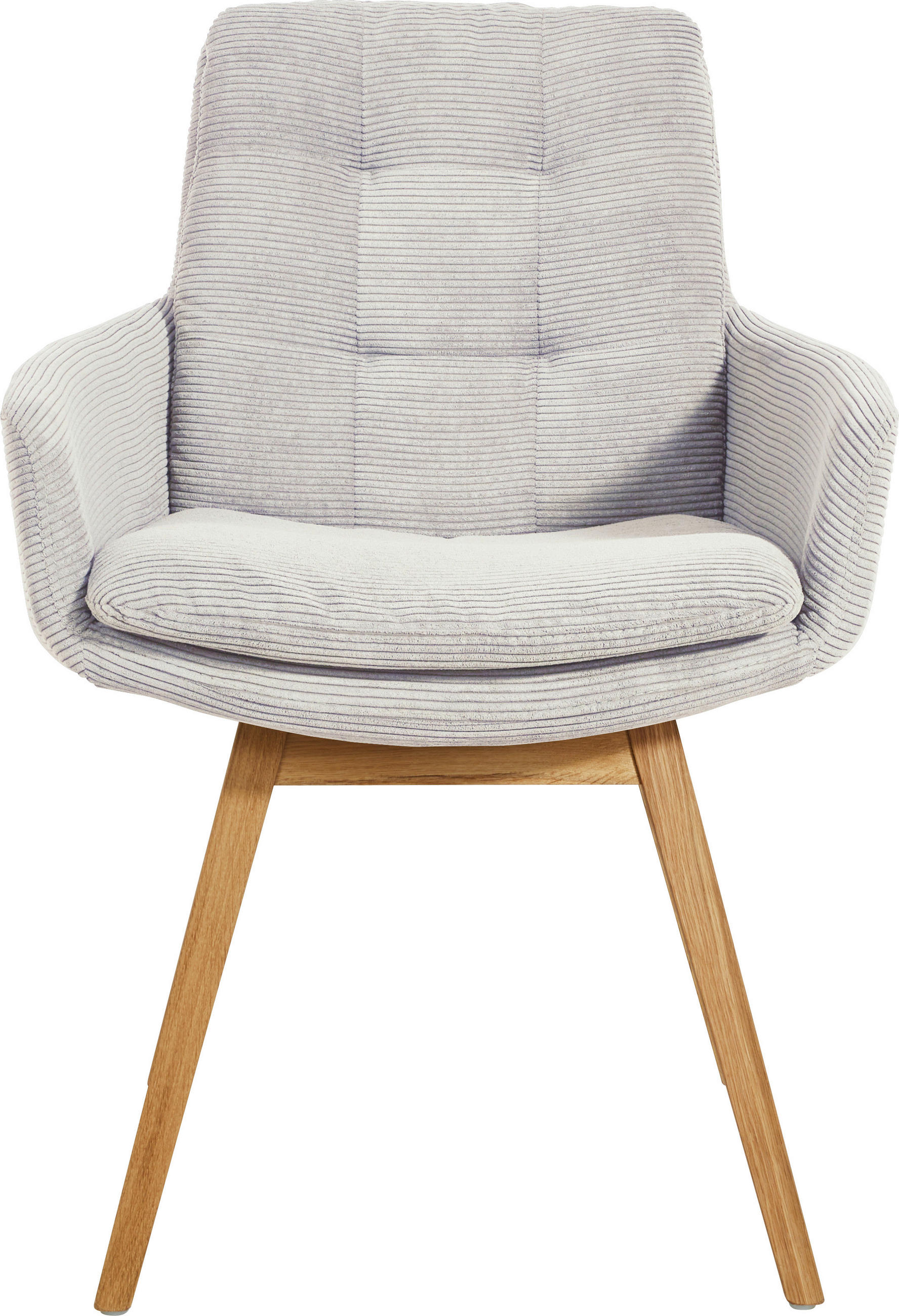 ARMLEHNSTUHL  in Cord  - Eichefarben/Hellgrau, Design, Holz/Textil (63/90/69cm) - Johann Jakob