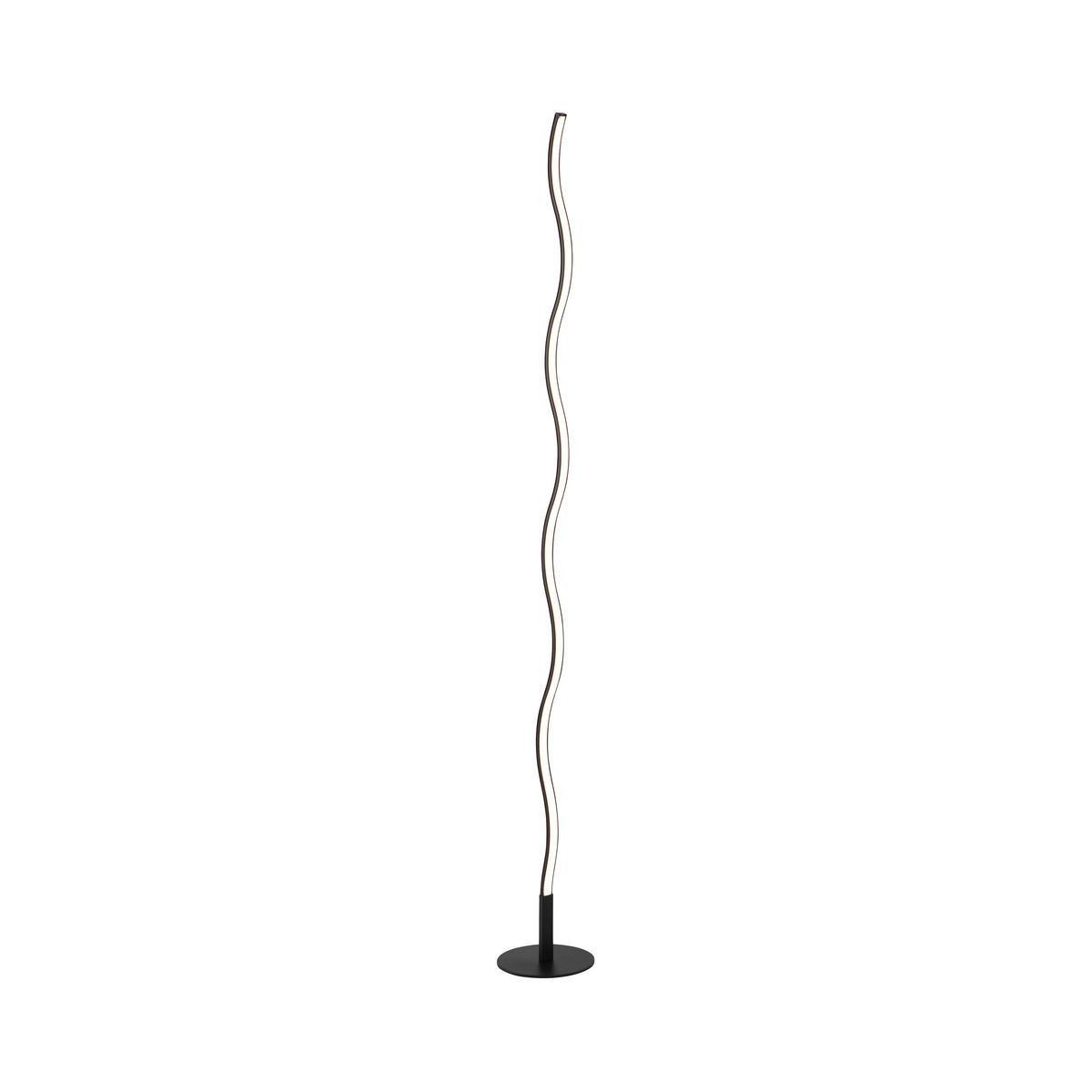 STEHLEUCHTE Wave 14/14/120 cm Modern  - Schwarz, Design, Kunststoff/Metall (14/14/120cm) - Just Light