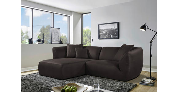 ECKSOFA in Lederlook Graphitfarben  - Schwarz/Graphitfarben, KONVENTIONELL, Kunststoff/Textil (175/278cm) - Carryhome