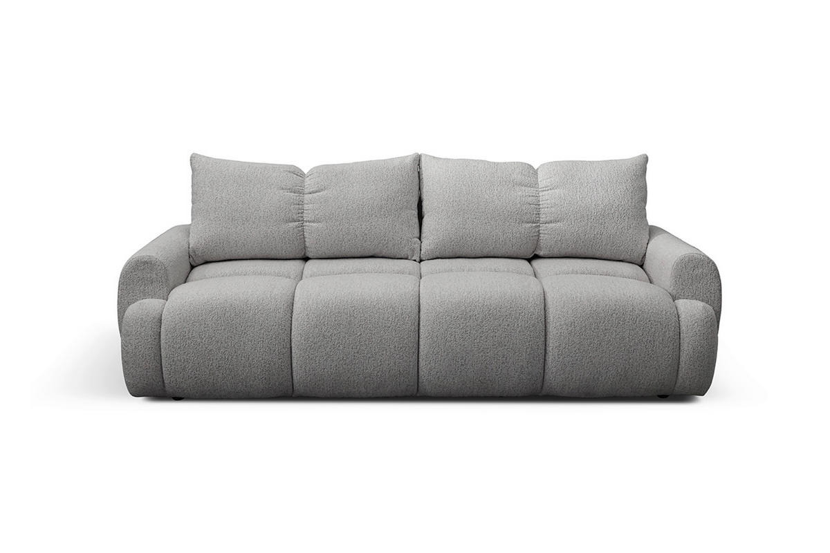 SCHLAFSOFA ALBA in Struktur Hellgrau  - Hellgrau/Schwarz, Design, Holz/Holzwerkstoff (242/93/104cm) - MID.YOU