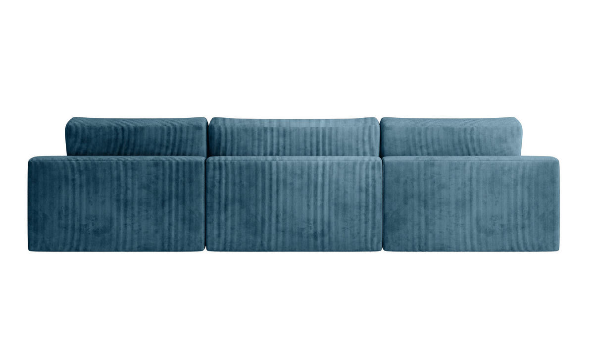 WOHNLANDSCHAFT CHALLENGE Blaugrau Cord  - Blaugrau/Schwarz, MODERN, Kunststoff/Textil (168/333/168cm) - Trendmanufaktur