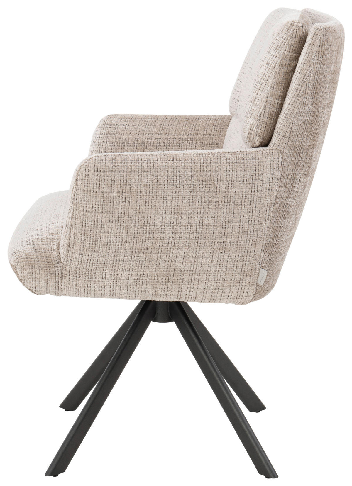 ARMLEHNSTUHL  in beflockt  - Sandfarben/Anthrazit, Design, Textil/Metall (63/92/66cm) - Bert Plantagie