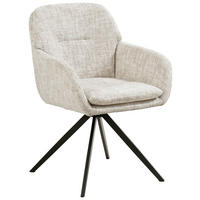 ARMLEHNSTUHL  in Eisen Chenille  - Schwarz/Weiß, Design, Textil/Metall (62/82,5/66cm) - Stylife