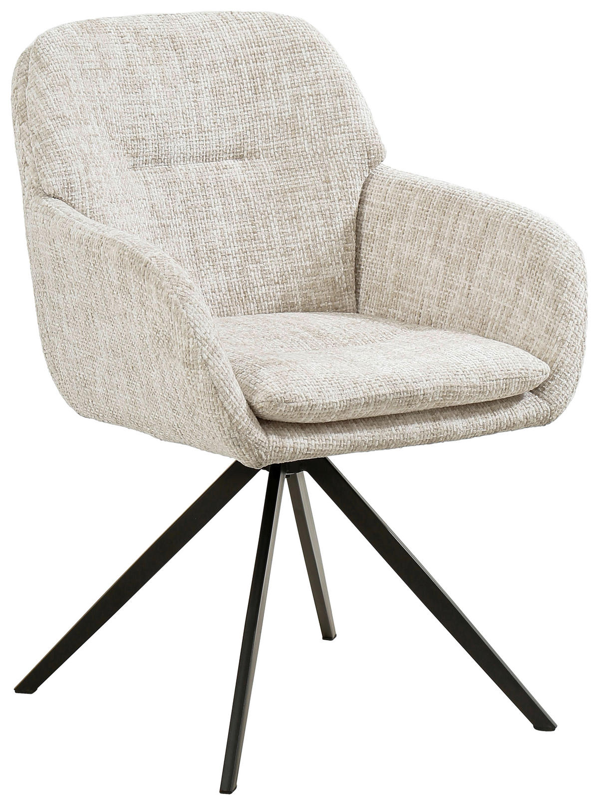 ARMLEHNSTUHL  in Eisen Chenille  - Schwarz/Weiß, Design, Textil/Metall (62/82,5/66cm) - Stylife