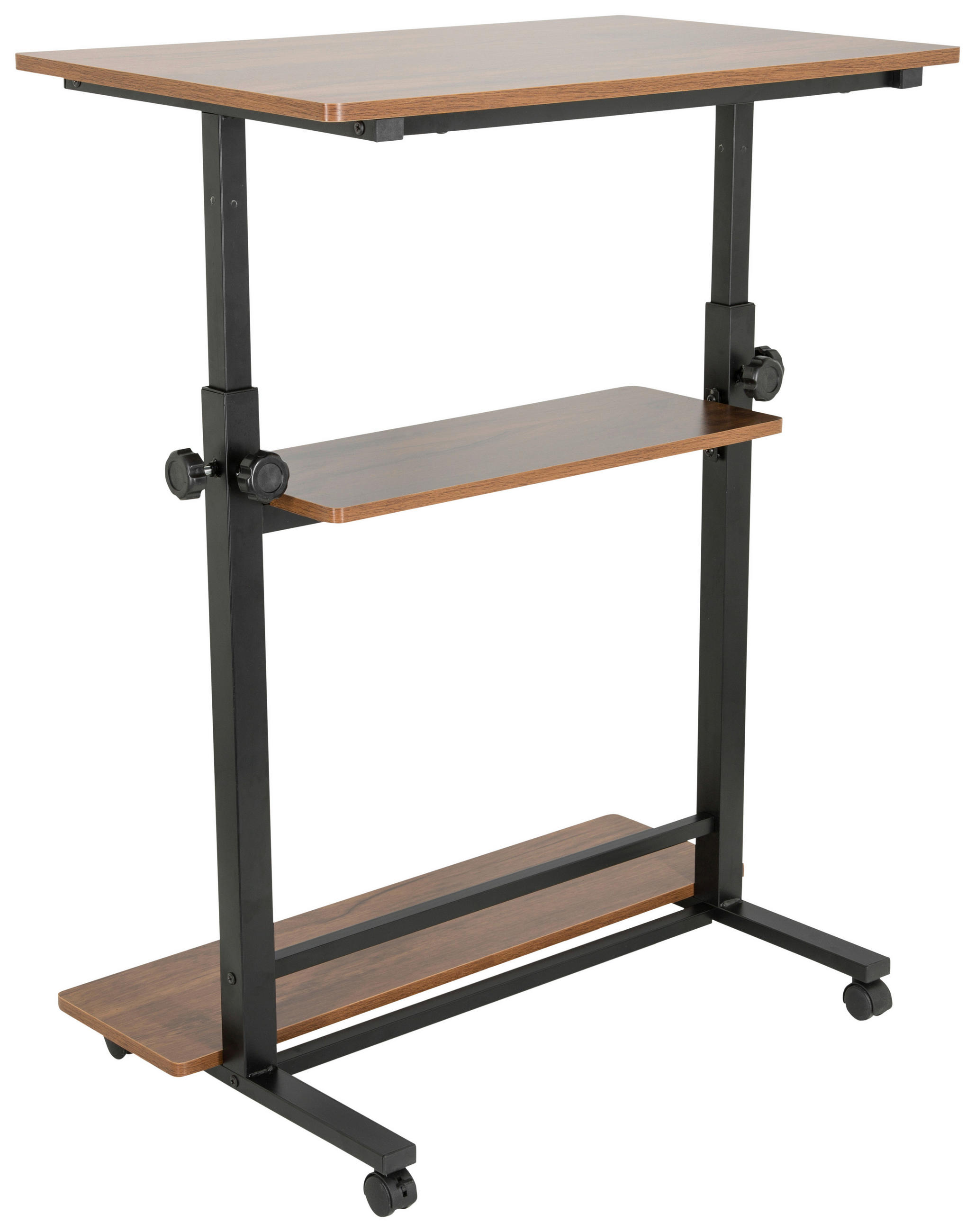SCHREIBTISCH in Schwarz, Walnussfarben - Walnussfarben/Schwarz, Basics, Holzwerkstoff/Kunststoff (80/80x120/50cm) - MID.YOU