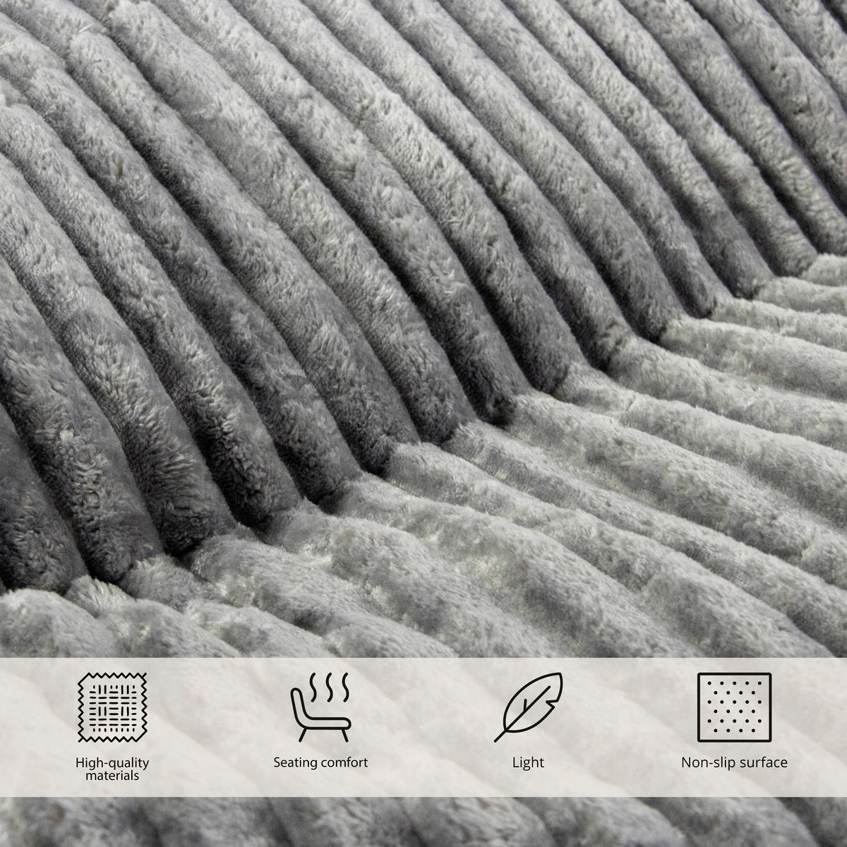 SITZSACK Cord Grau  - Grau, MODERN, Textil (90/50/57cm) - MID.YOU