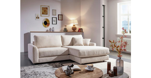 ECKSOFA Beige Cord  - Beige/Schwarz, Design, Kunststoff/Textil (240/175cm) - Landscape