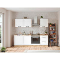 KÜCHENLEERBLOCK 240 cm   in Weiß, Eiche Wotan  - Eiche Wotan/Schwarz, LIFESTYLE, Holzwerkstoff/Metall (240cm) - Held