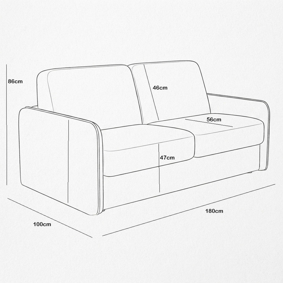SCHLAFSOFA Webstoff Dunkelgrau  - Dunkelgrau/Schwarz, KONVENTIONELL, Kunststoff/Textil (180/86/100cm) - Xora