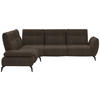 ECKSOFA in Webstoff Dunkelbraun  - Dunkelbraun/Schwarz, Design, Textil/Metall (223/290cm) - Moderano
