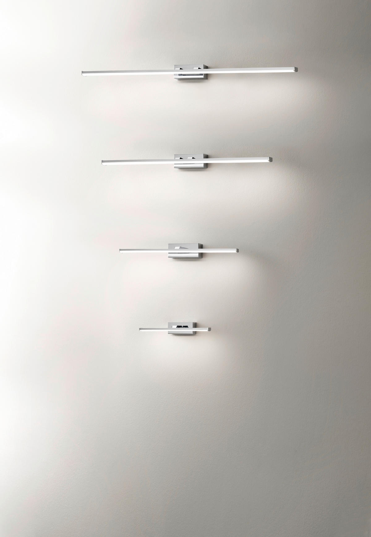 LED-WANDLEUCHTE 50/9,5/5,5 cm   - Chromfarben, Basics, Kunststoff/Metall (50/9,5/5,5cm) - Fabas Luce