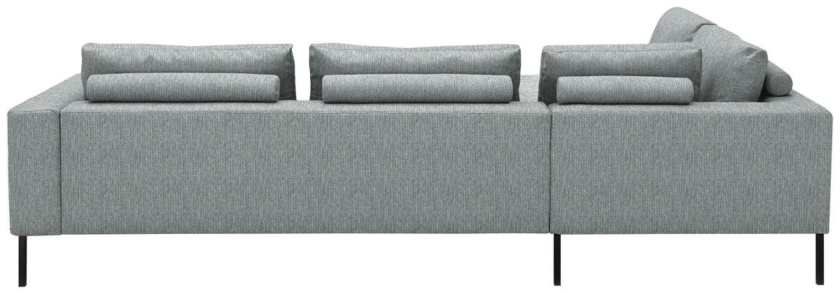 ECKSOFA Flachgewebe Grau  - Schwarz/Grau, Design, Textil/Metall (270/308cm) - Pure Home Lifestyle