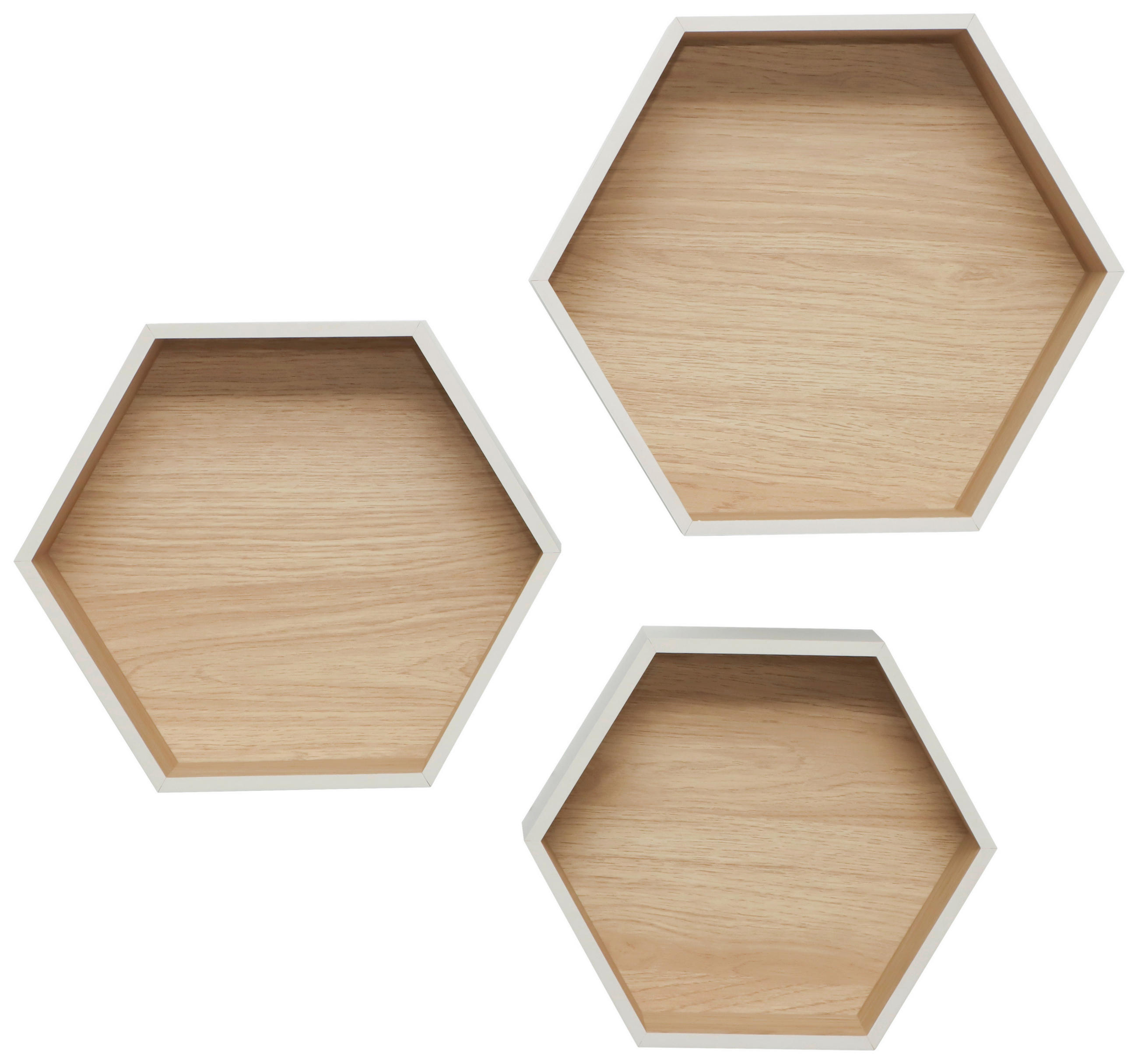 WANDREGALSET  - Kaschmir/Eichefarben, Basics, Holzwerkstoff (30-37/26-32/9-12cm) - Xora