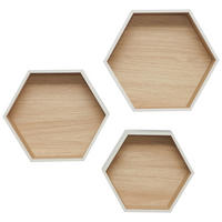 WANDREGALSET  - Kaschmir/Eichefarben, Basics, Holzwerkstoff (30-37/26-32/9-12cm) - Xora