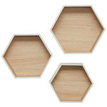 WANDREGALSET  - Kaschmir/Eichefarben, Basics, Holzwerkstoff (30-37/26-32/9-12cm) - Xora