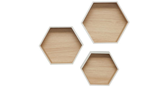 WANDREGALSET  - Kaschmir/Eichefarben, Basics, Holzwerkstoff (30-37/26-32/9-12cm) - Xora
