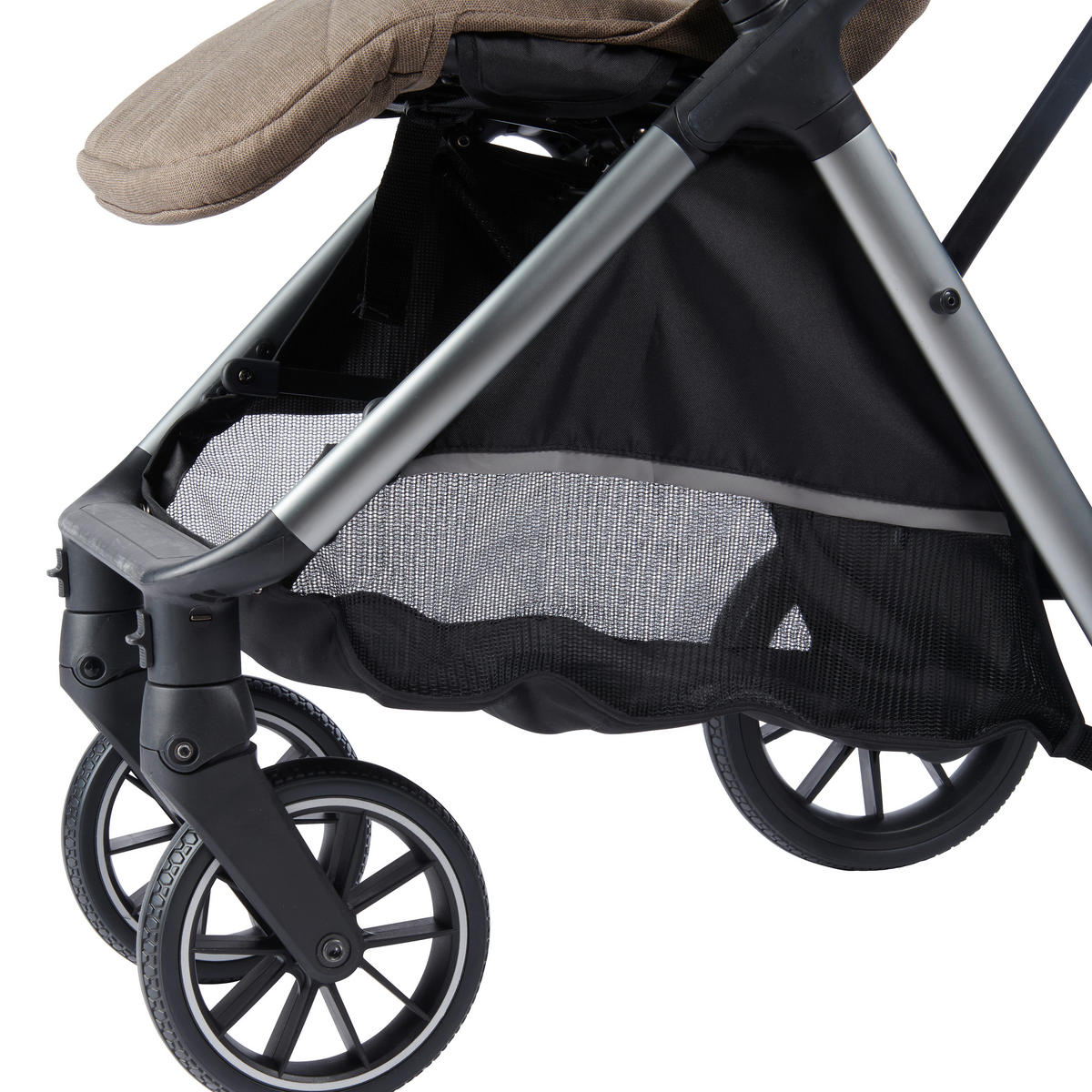 KIŠOBRAN KOLICA  TOUCH  - boja aluminijuma/braon, Trendi, tekstil/metal (58/108/86cm) - Jimmylee
