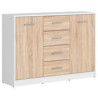 KOMMODE  in 118,5/84/34 cm  - Silberfarben/Schwarz, Design, Holzwerkstoff/Kunststoff (118,5/84/34cm)