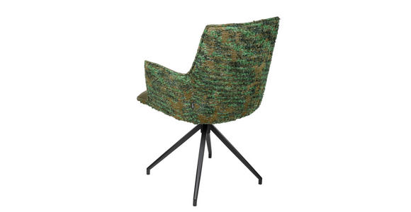 ARMLEHNSTUHL in Eisen Jacquard, Mikrofaser - Schwarz/Grün, Design, Textil/Metall (59/89,5/63cm) - Novel