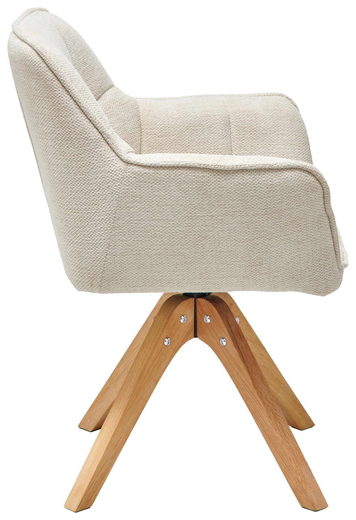 ARMLEHNSTUHL  inklusive Armlehnen, Sitzfläche 360° drehbar Webstoff  Eichefarben, Beige  - Eichefarben/Beige, LIFESTYLE, Holz/Textil (61/85/63cm) - Livetastic