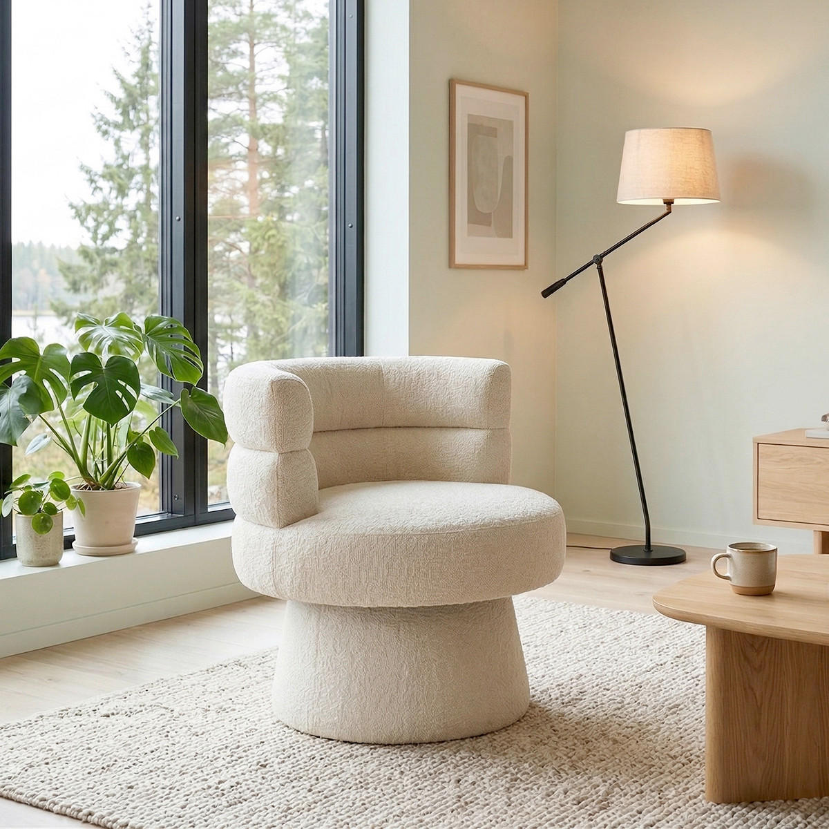 STUHL - Weiß, MODERN, Holz/Textil (66/73,5/67cm) - MID.YOU