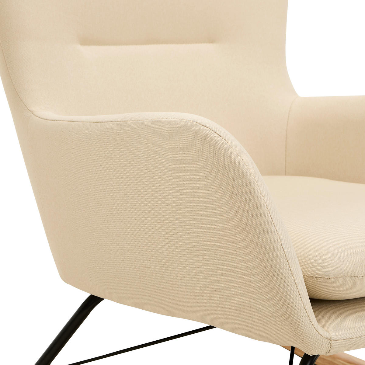 SCHAUKELSTUHL in Webstoff Creme  - Creme/Naturfarben, LIFESTYLE, Holz/Textil (71/94/91cm) - MID.YOU