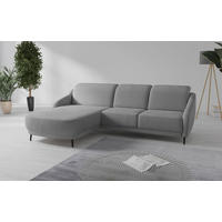 ECKSOFA BLUES V Grau Mikrofaser  - Schwarz/Grau, MODERN, Textil/Metall (191/271cm) - Sit & More